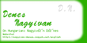 denes nagyivan business card